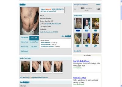 Page of a friendster member